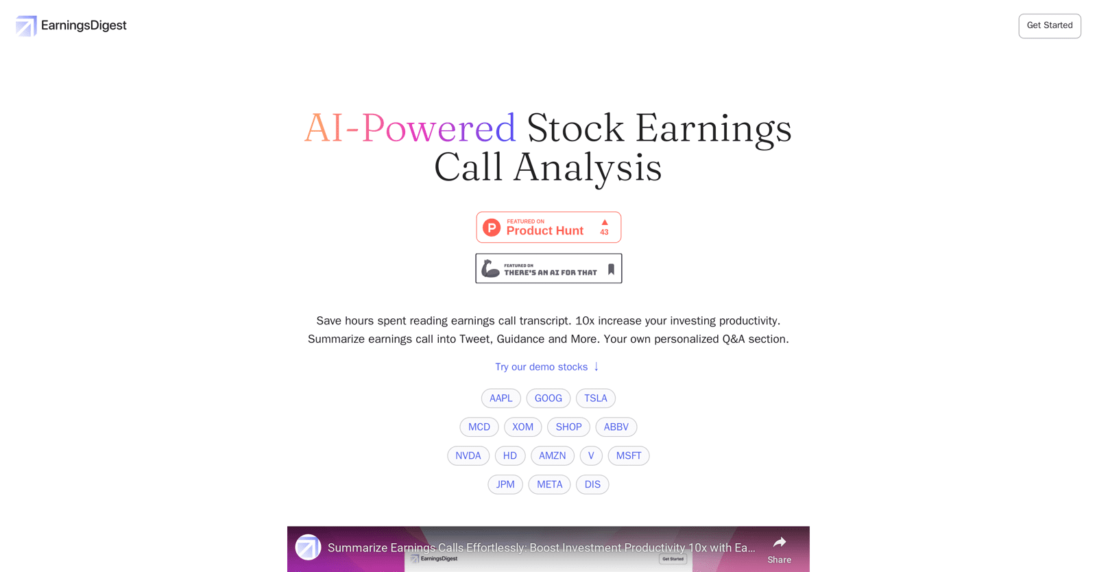 EarningsDigest AI