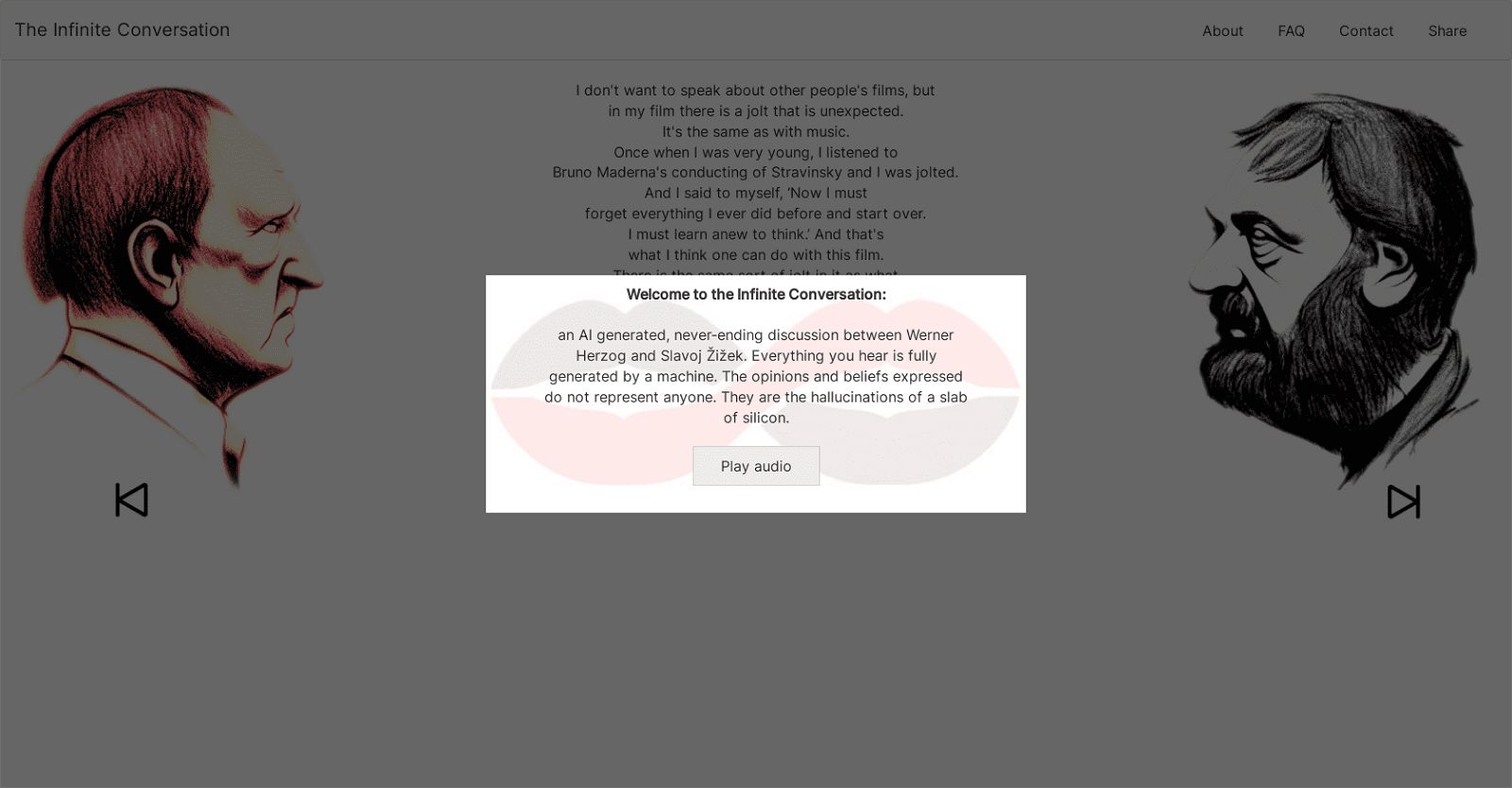 Infinite conversation