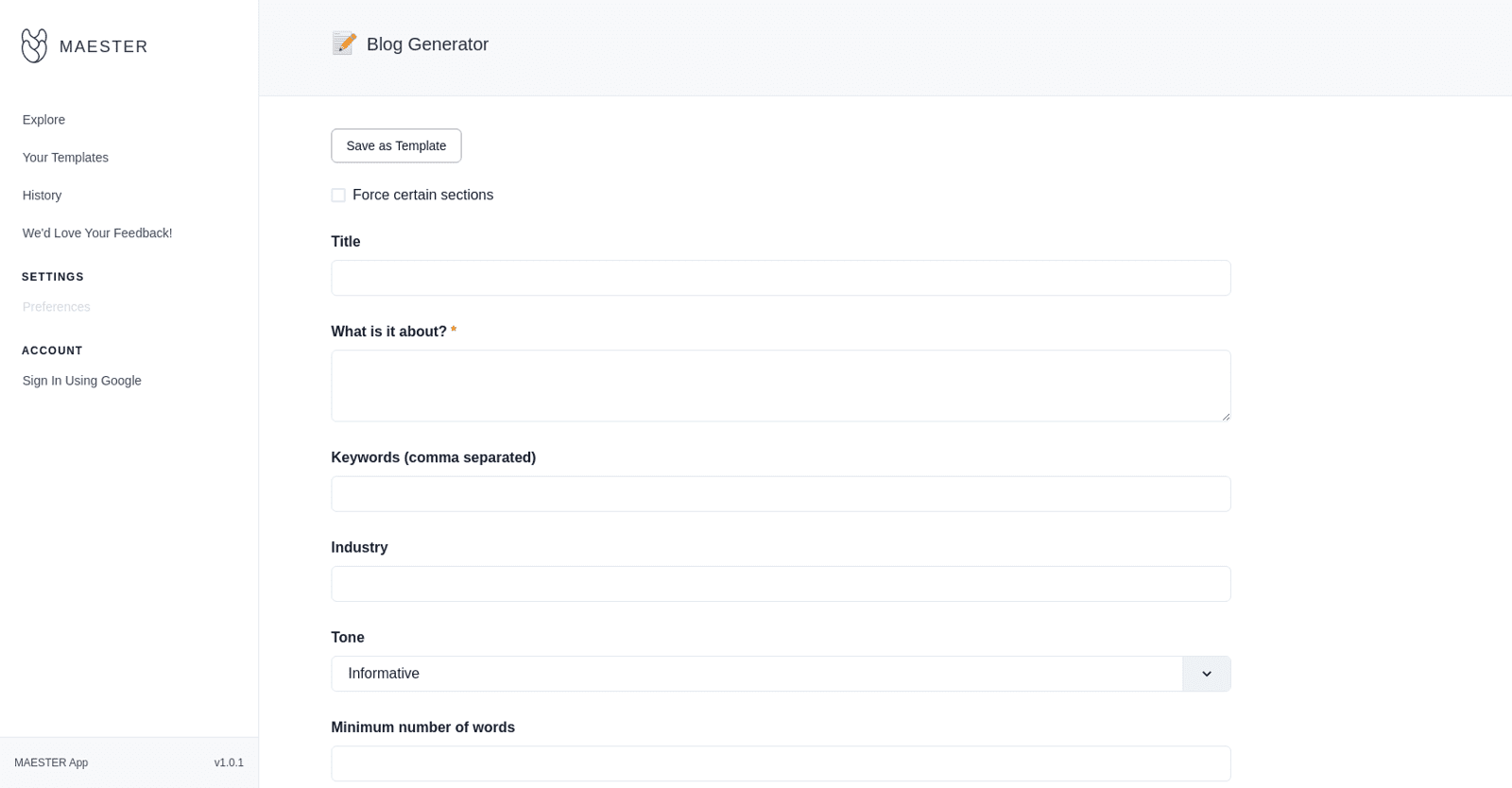 Maester blog creator