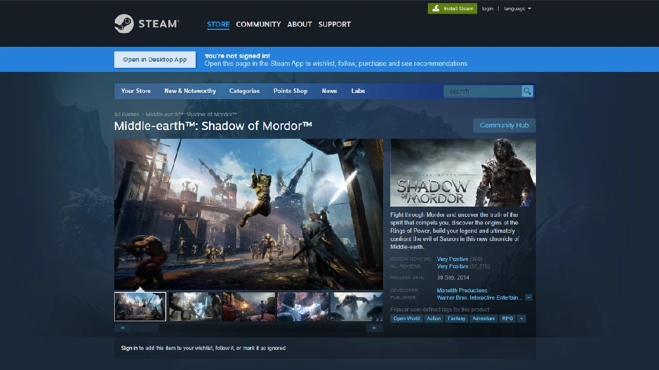 Middle Earth Shadow of Mordor
