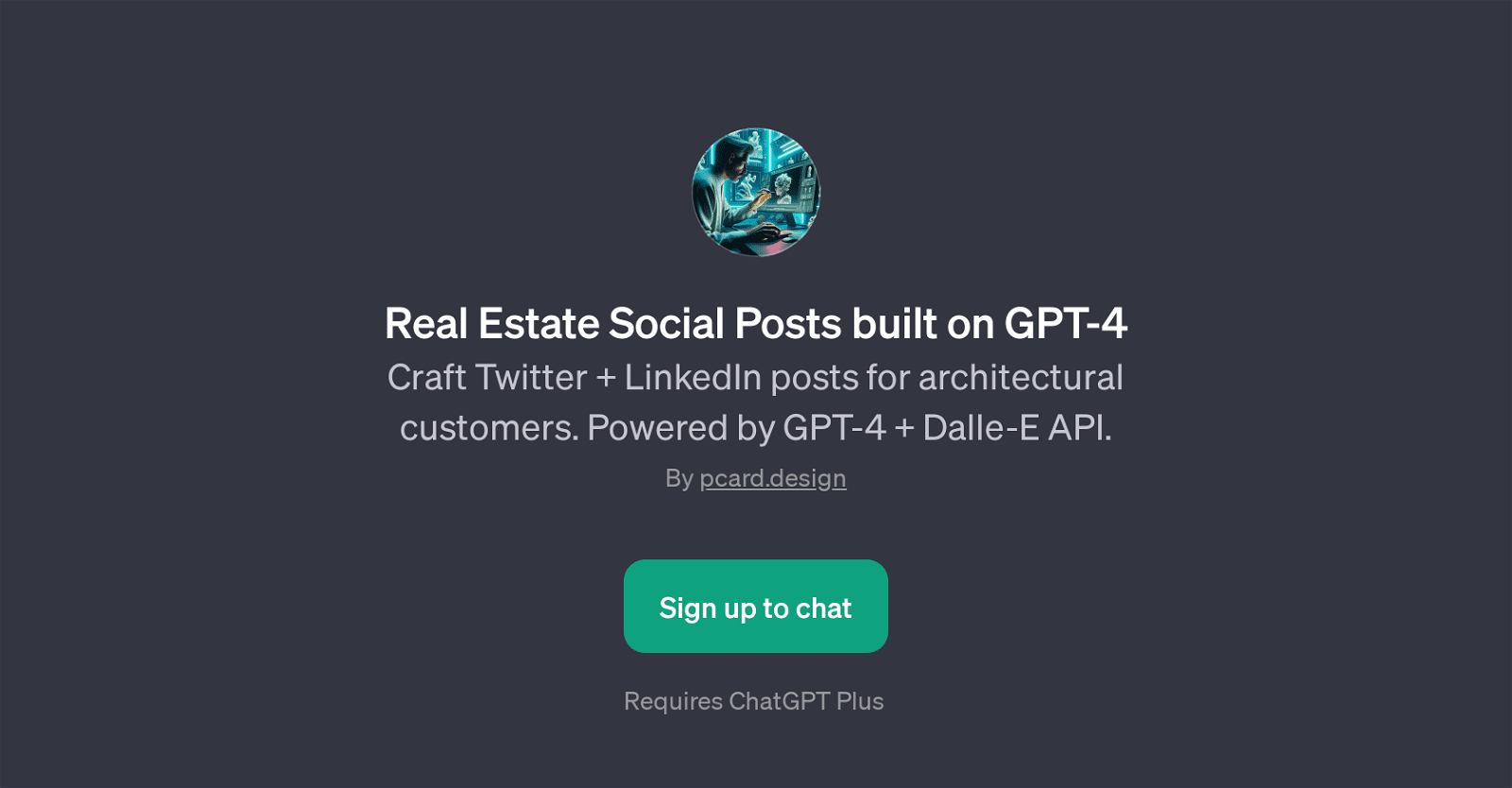 Real Estate Social Posts built on GPT-4