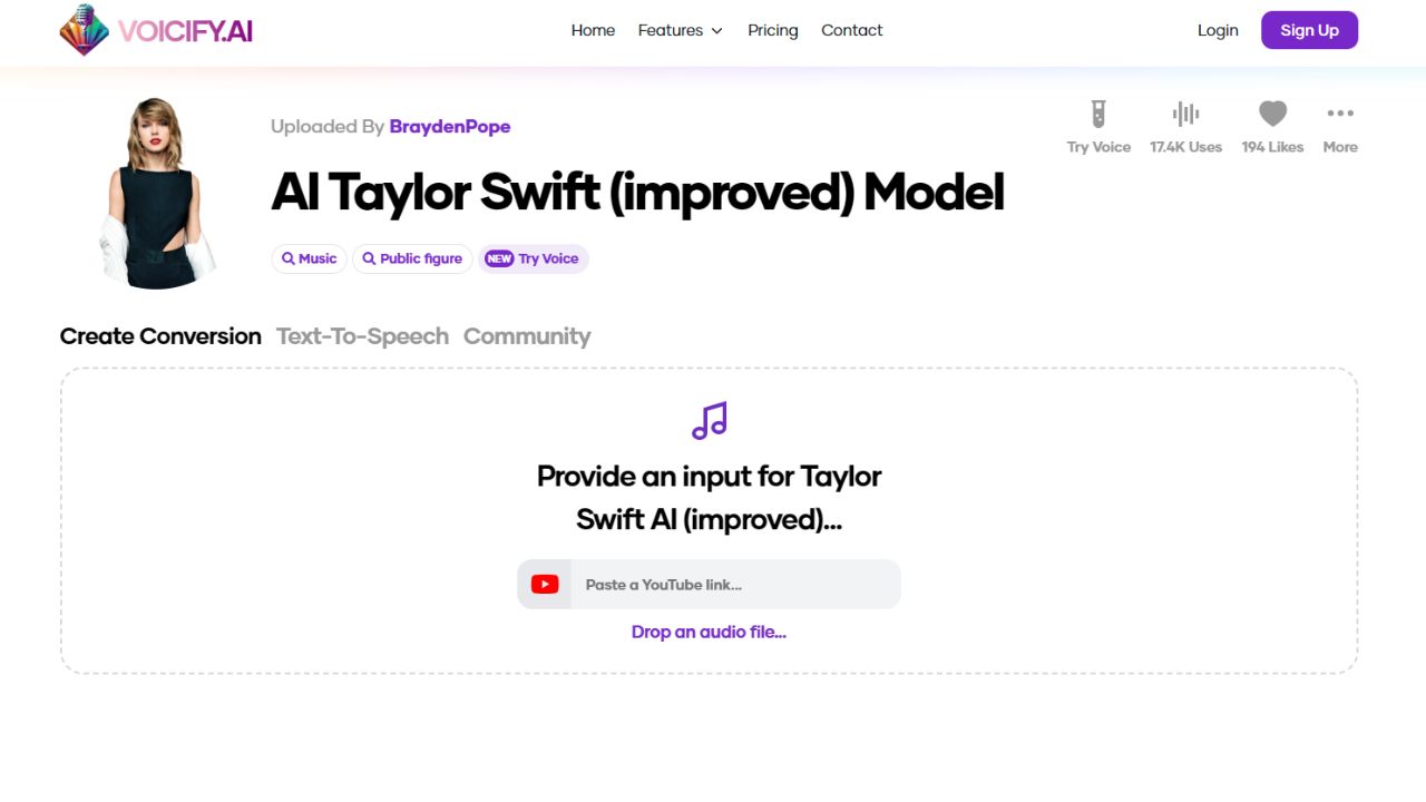 Tayler Swift AI Voice Generator
