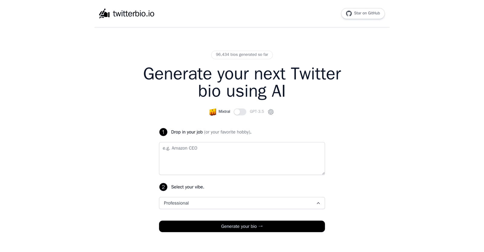 Twitter Bio Generator