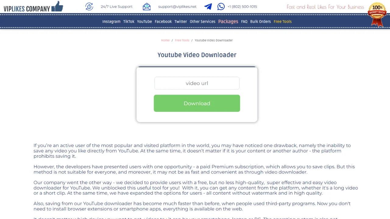 Viplikes Youtube Video Downloader