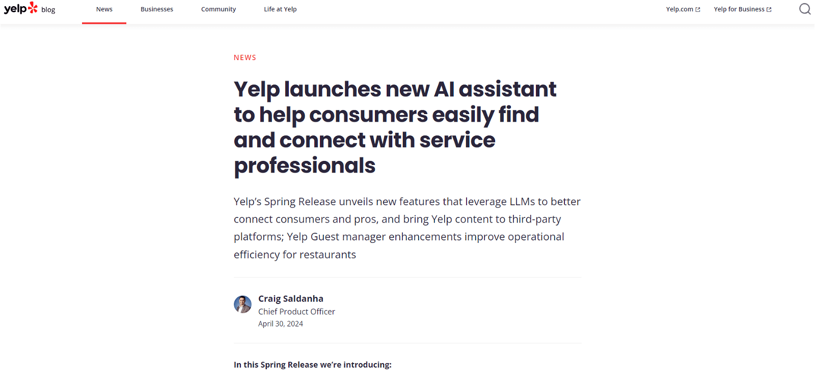 Yelp Assistant