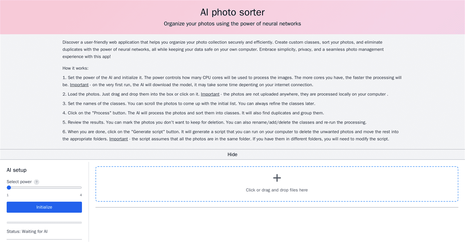 AI photo sorter