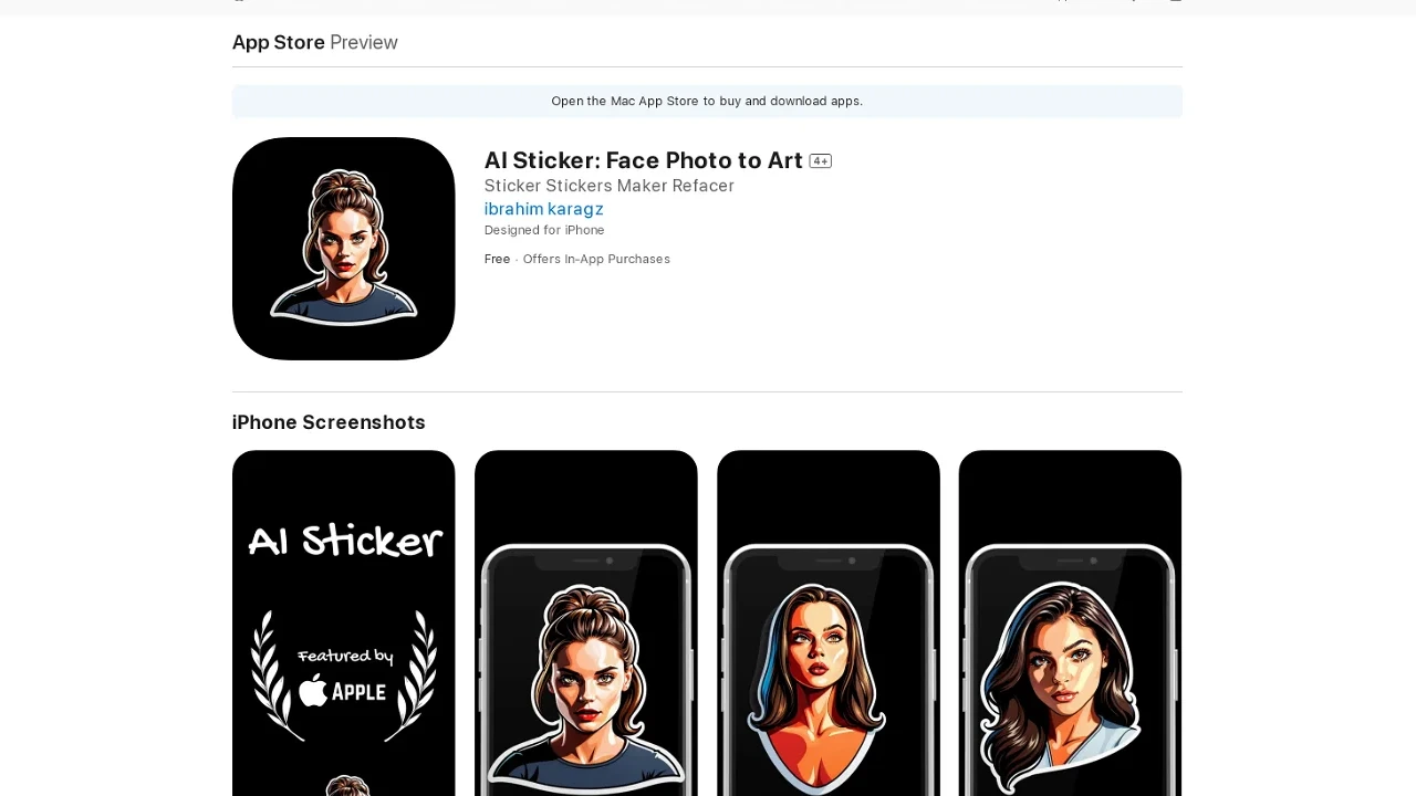 AI Sticker Face Photo to Art