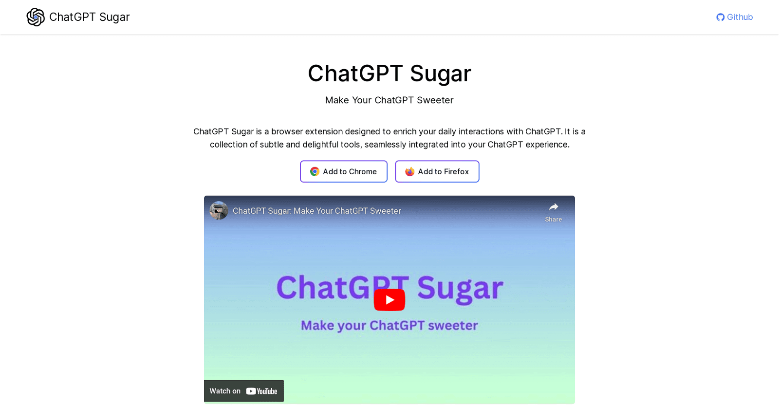 ChatGPT Sugar