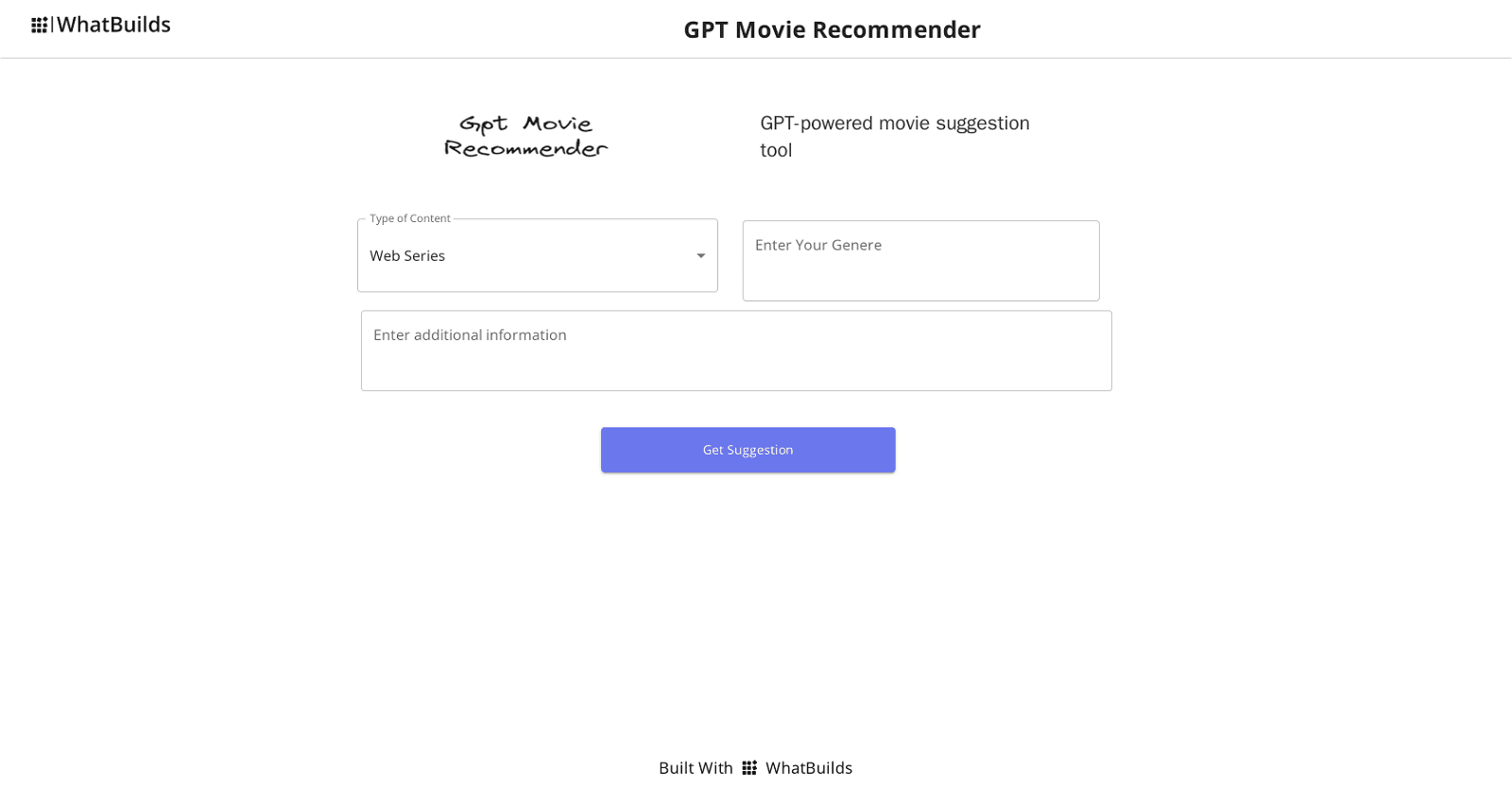 GPT Movie Recommender by Whatbuilds