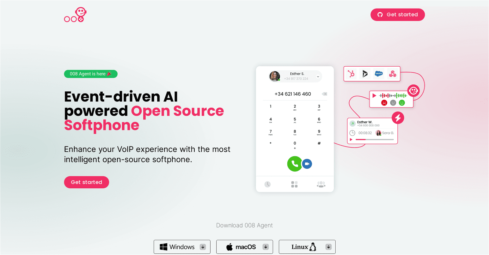 008 Agent - AI Powered Open Source Softphone
