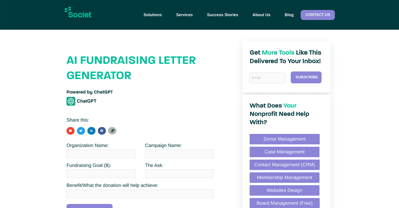 AI Fundraising Letter Generator