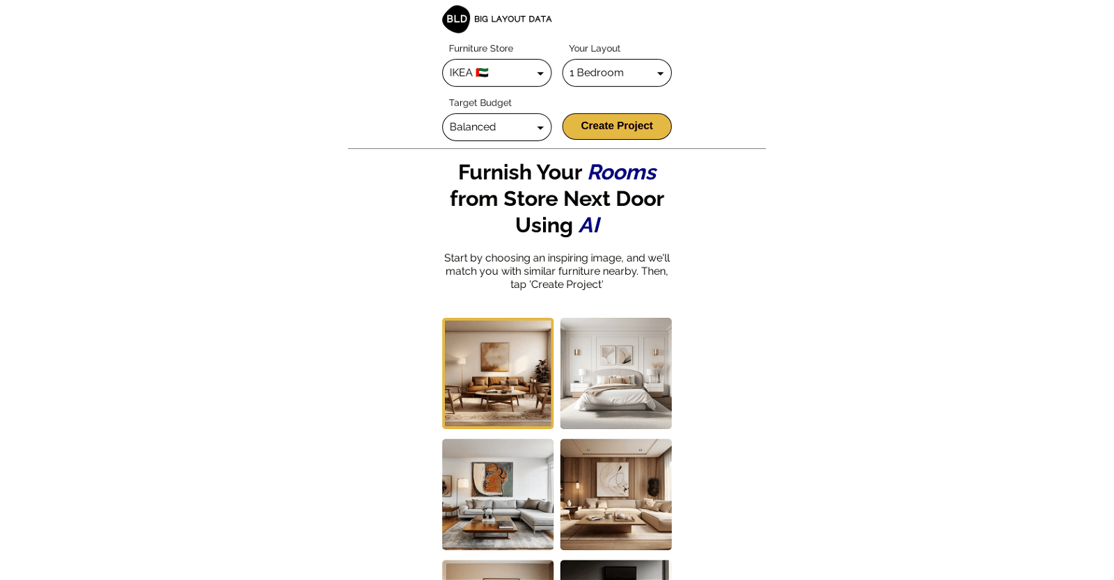 Big Layout Data: Real Estate Furnishing Widget