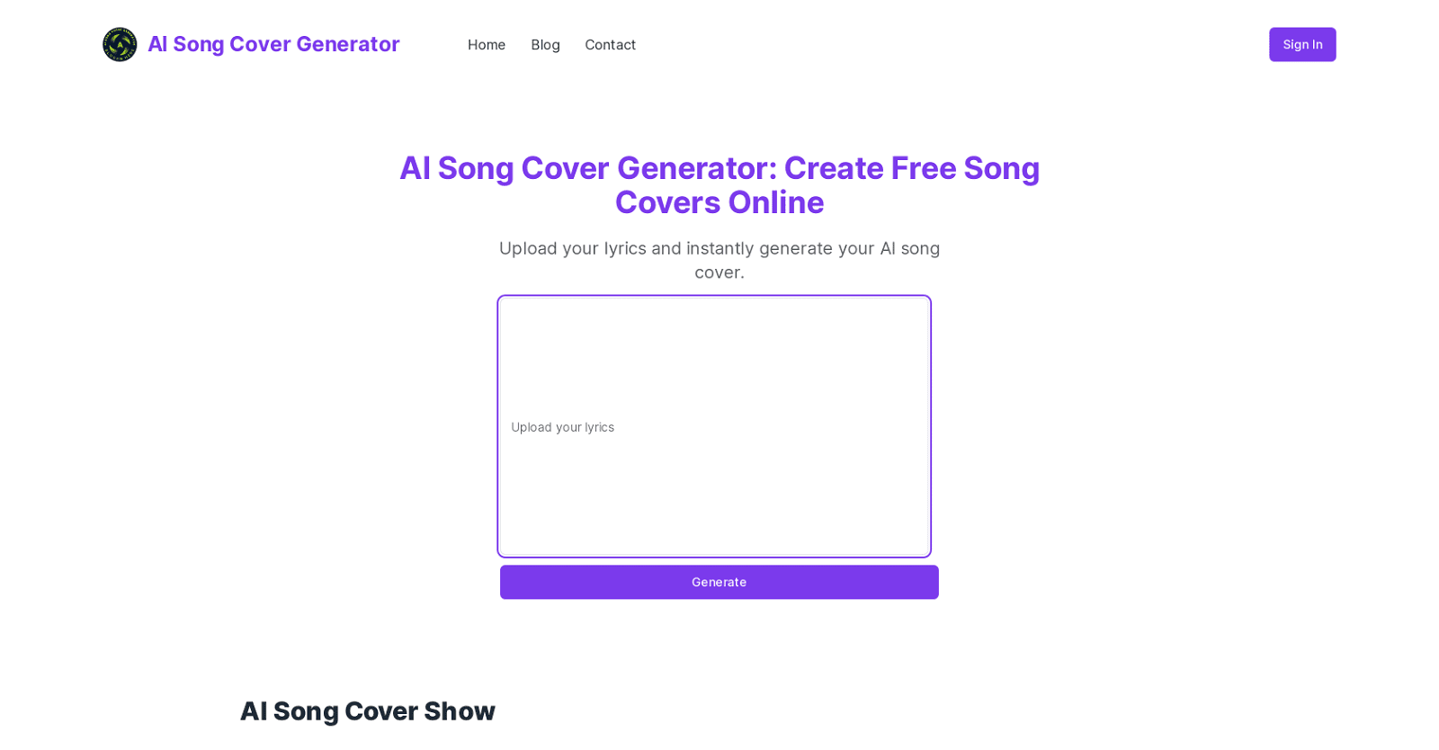 AI Song Cover Generator
