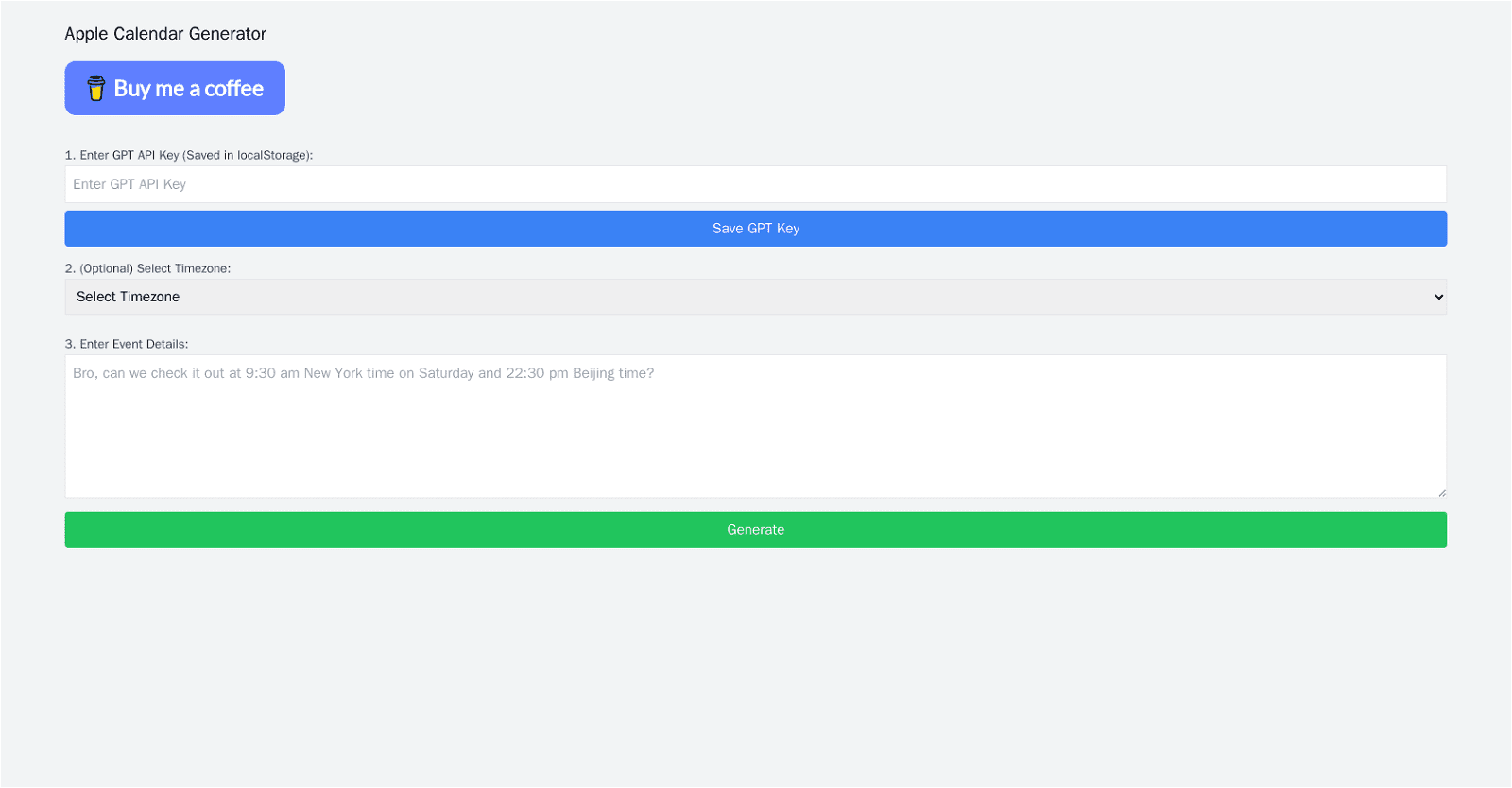 Apple Calendar Generator