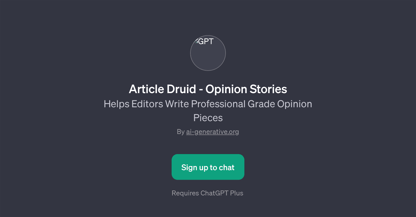 Article Druid - Opinion Stories