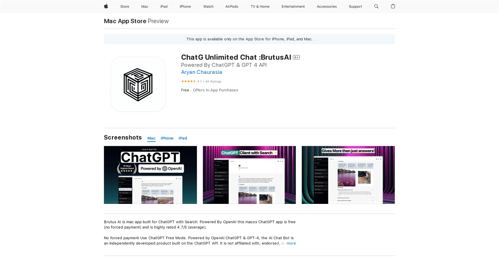 Chat Unlimited & Ask Brutus AI