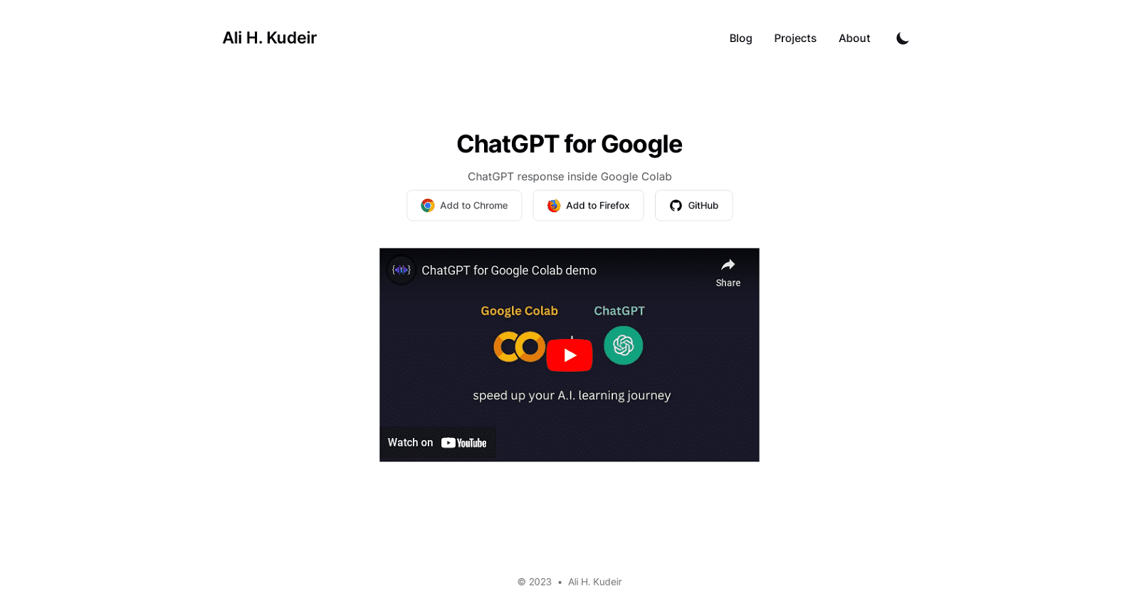 ChatGPT for Google Colab