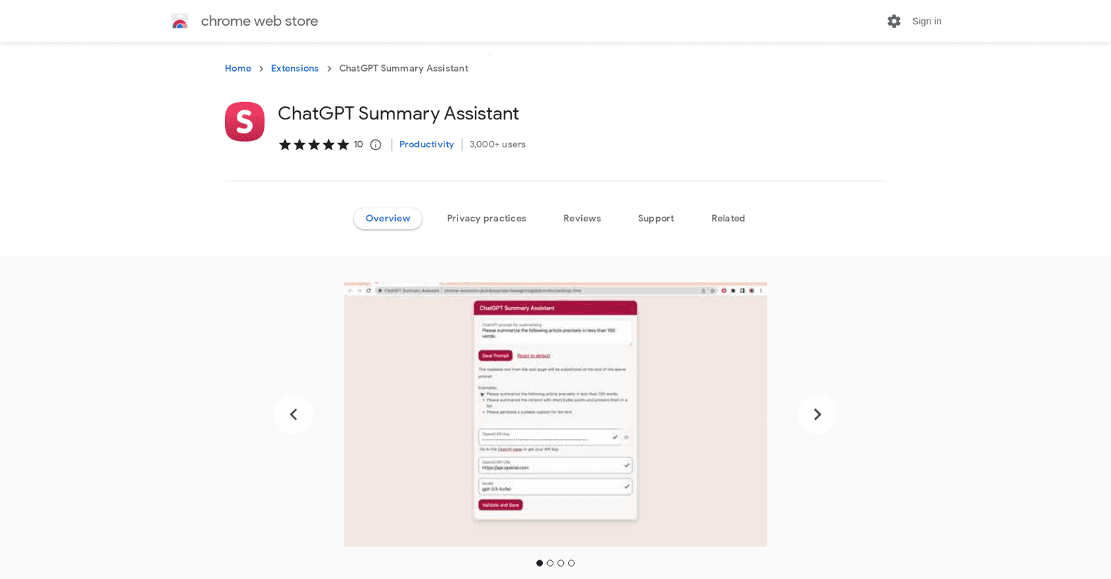 ChatGPT Summary Assistant