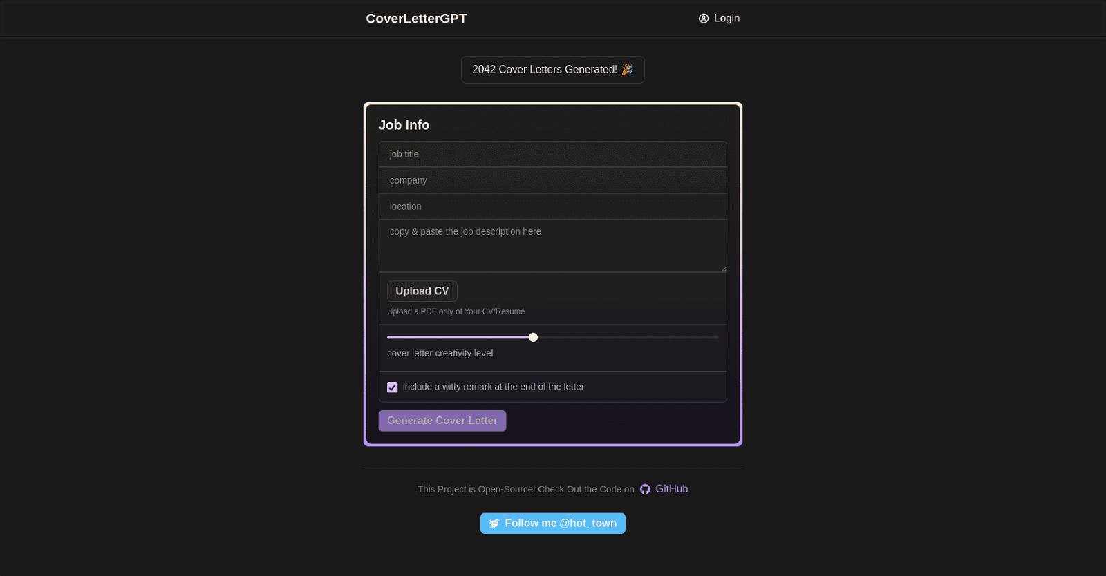 CoverLetterGPT