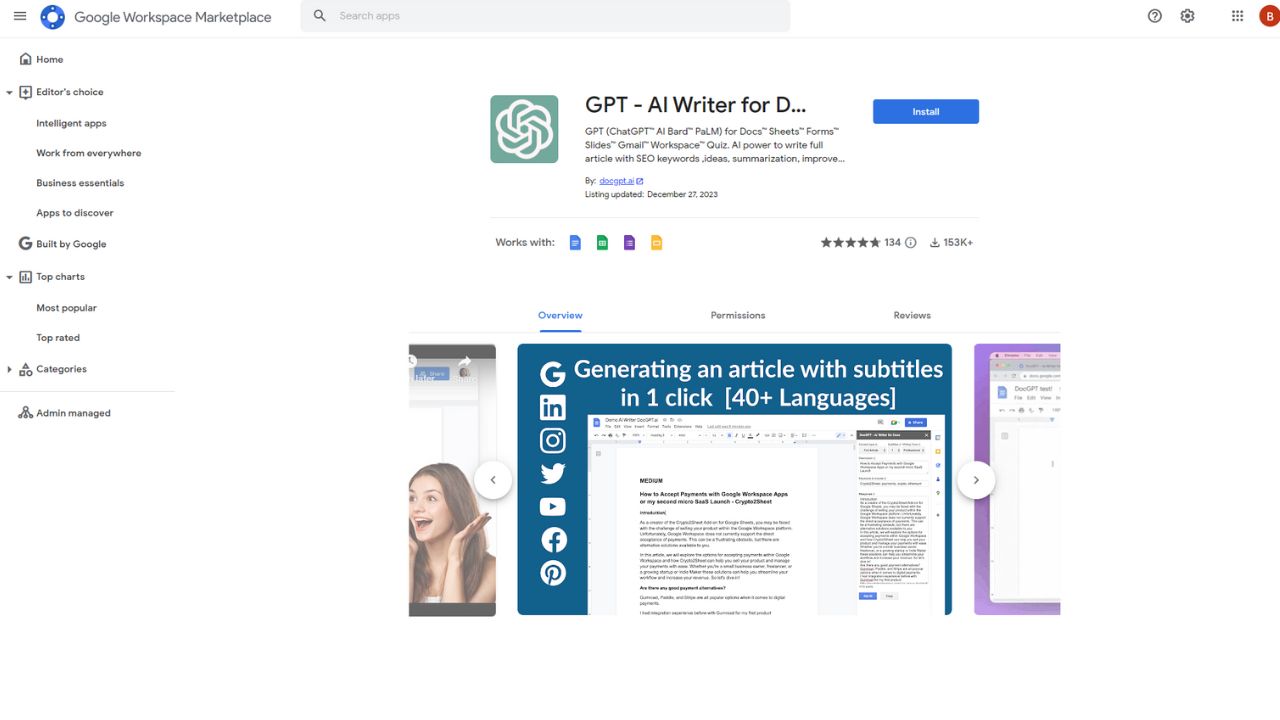 DocGPT AI Writer for Docs