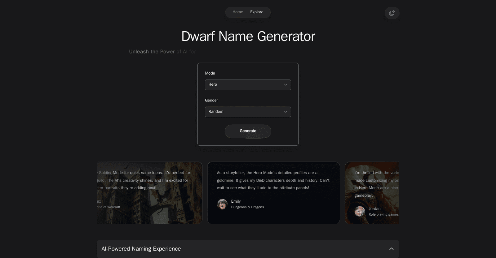 Dwarf Name Generator
