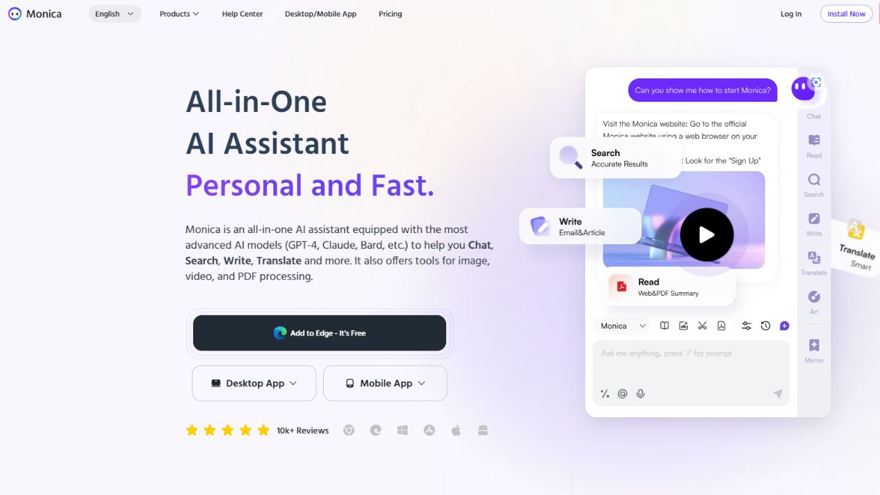 Monica AI - Personal AI Assistant