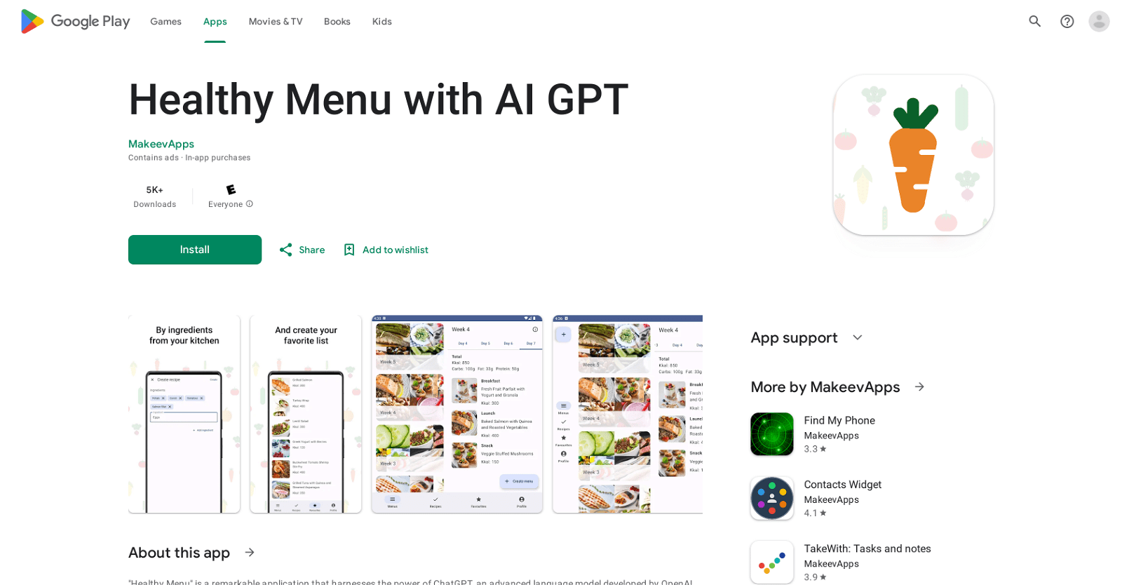 Healthy Menu with AI GPT
