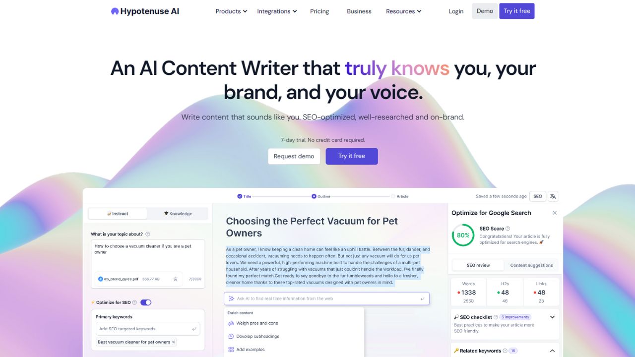 Hypotenuse AI - Best AI Image Generator & Writing Assistant