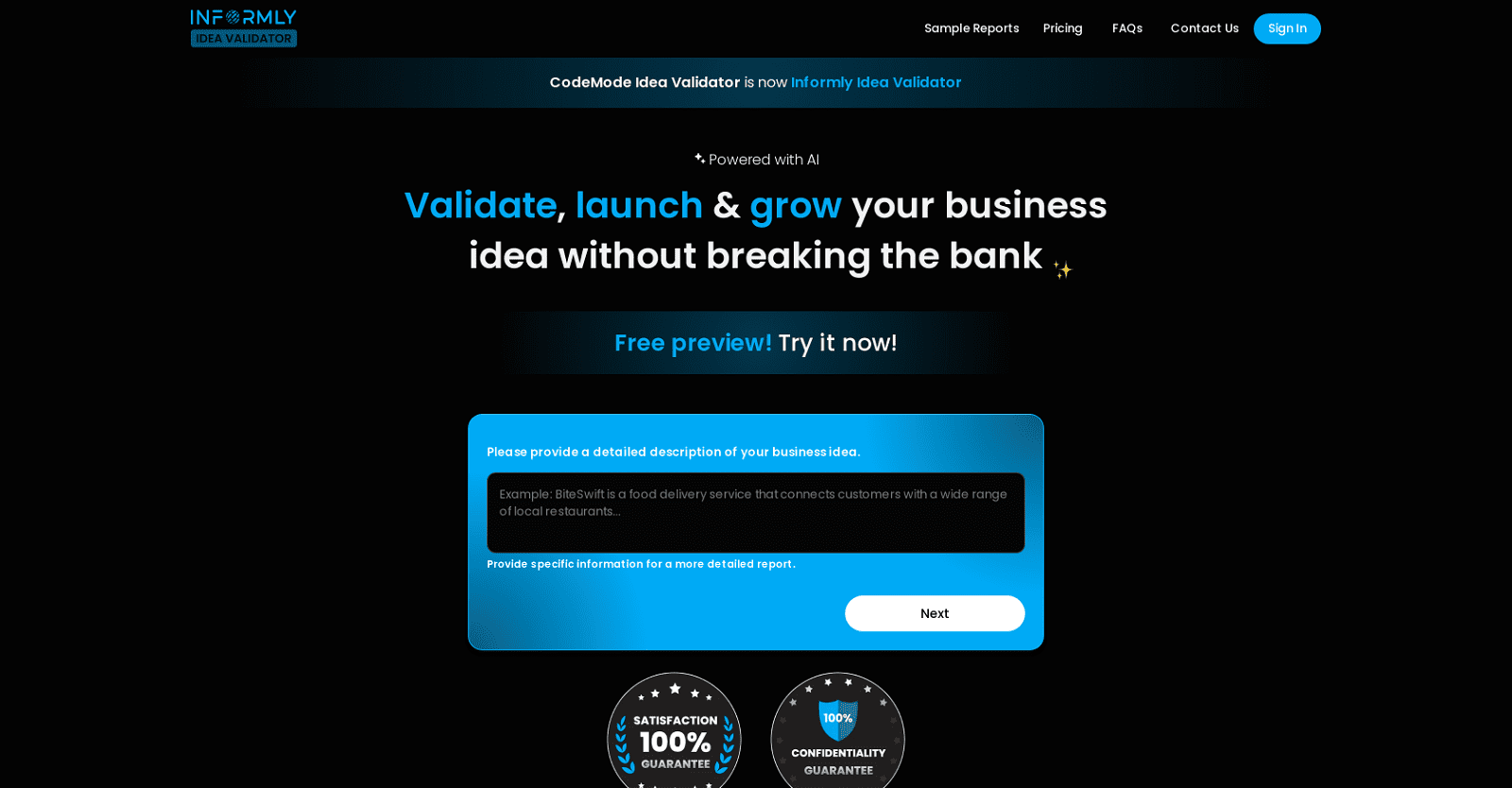 Informly Idea Validator