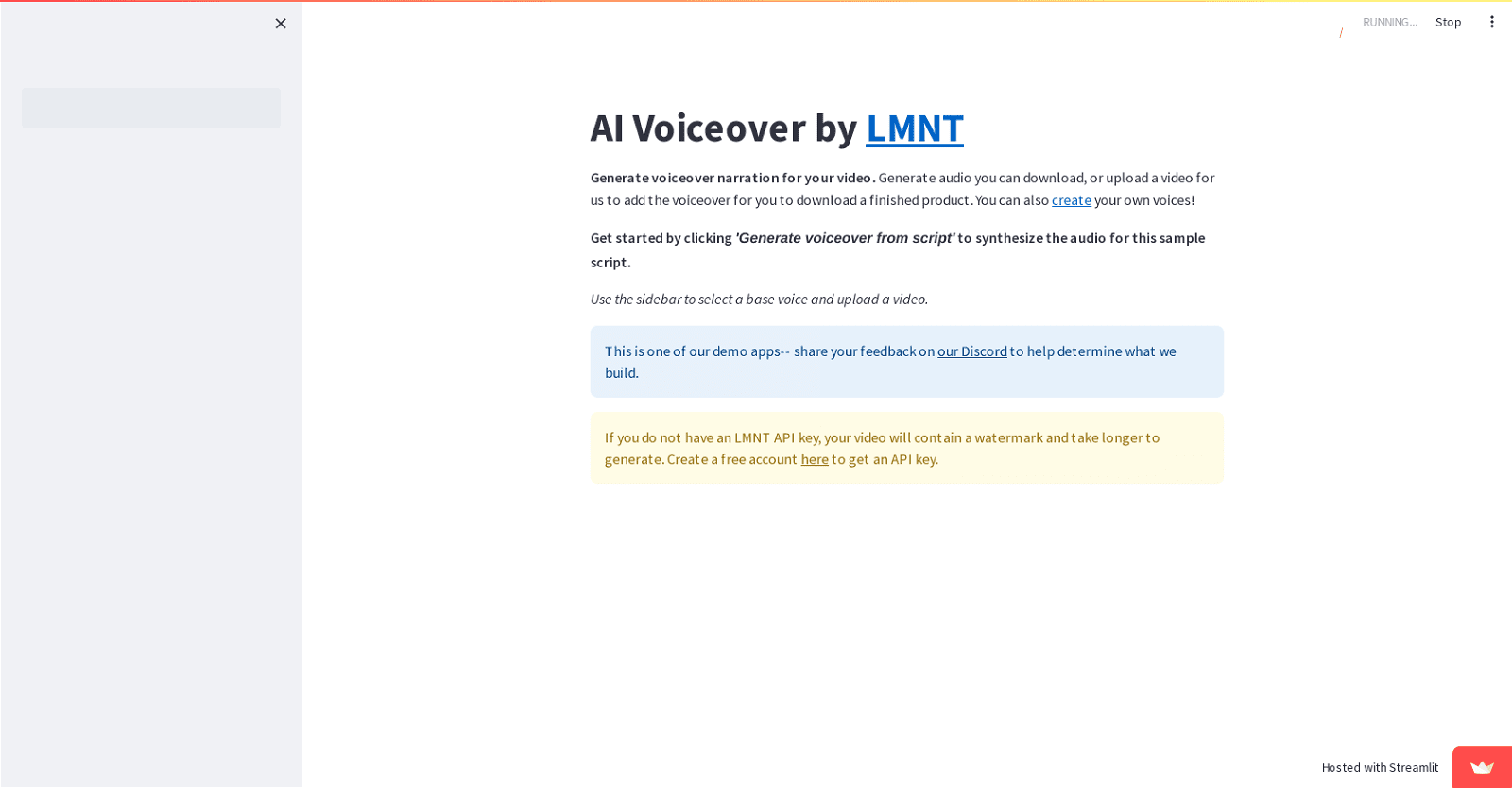 LMNT Voiceover by Streamlit