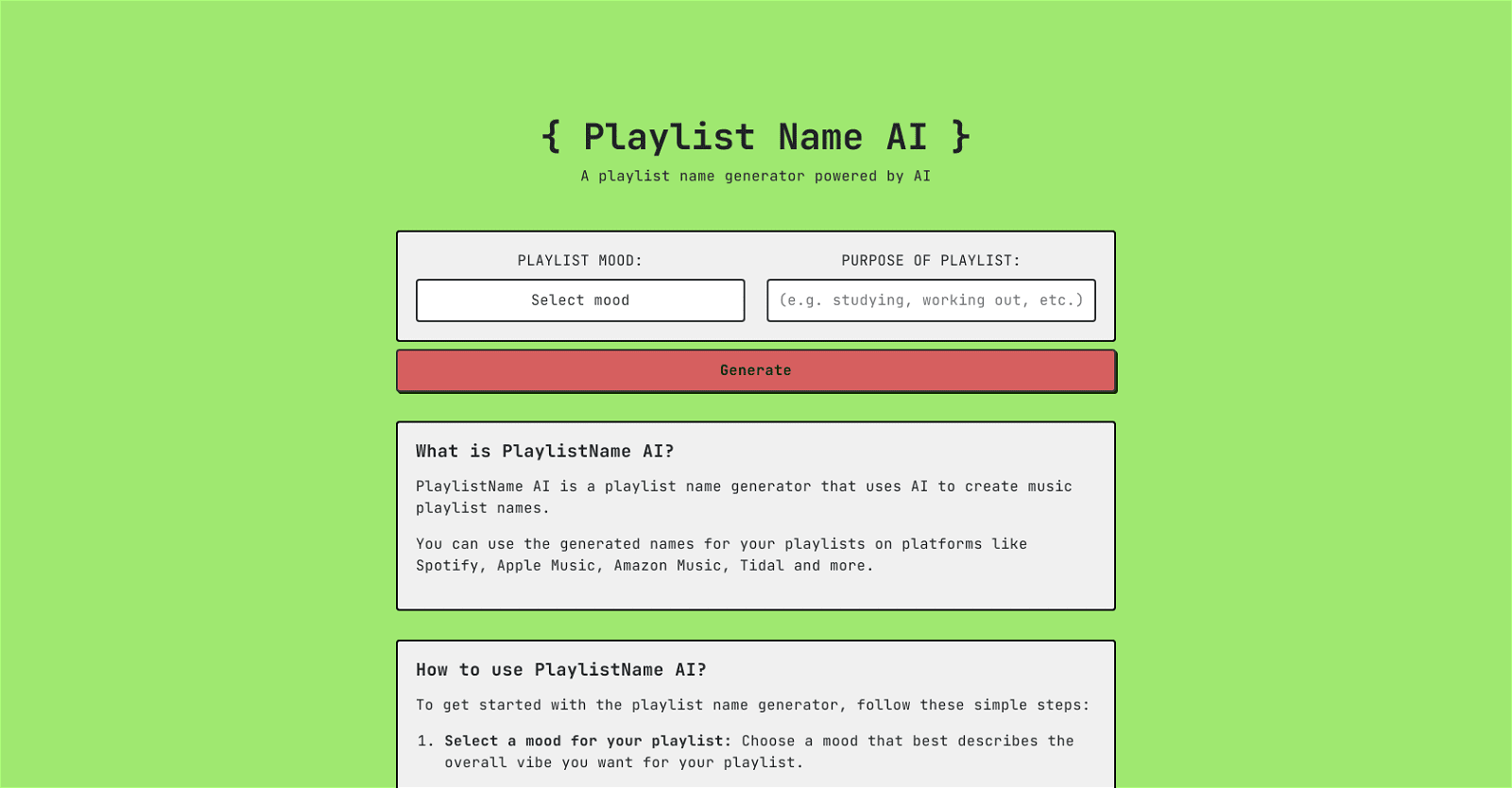 Playlistname AI