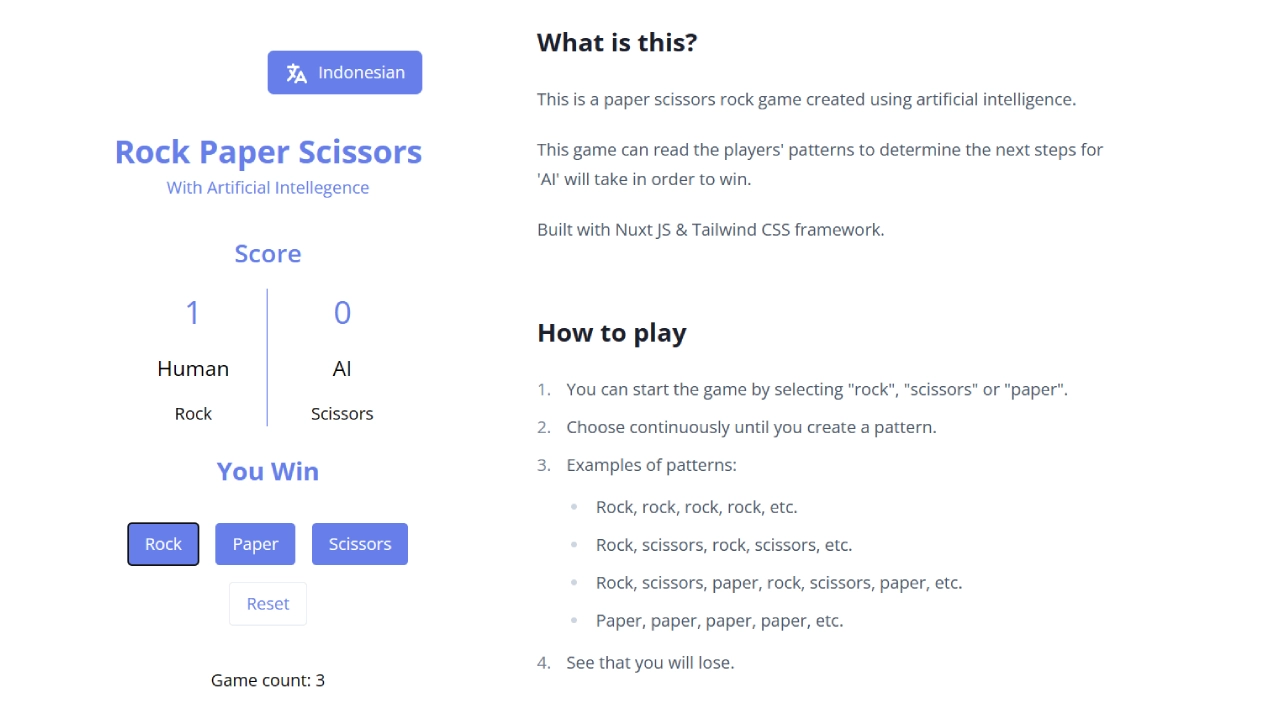 Rock Paper Scissors AI