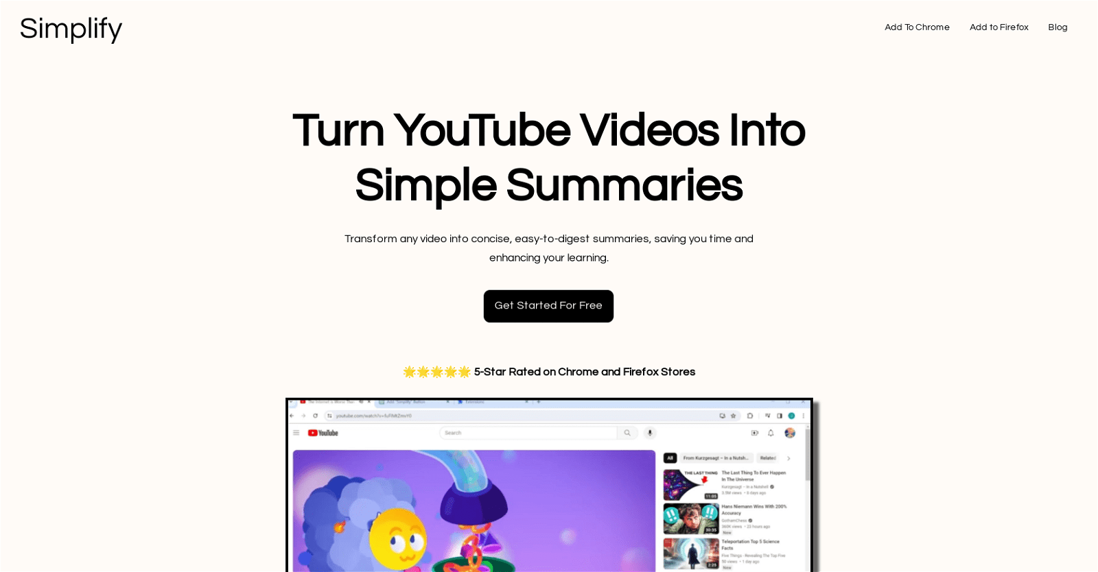YouTube Summarizer - Simplify