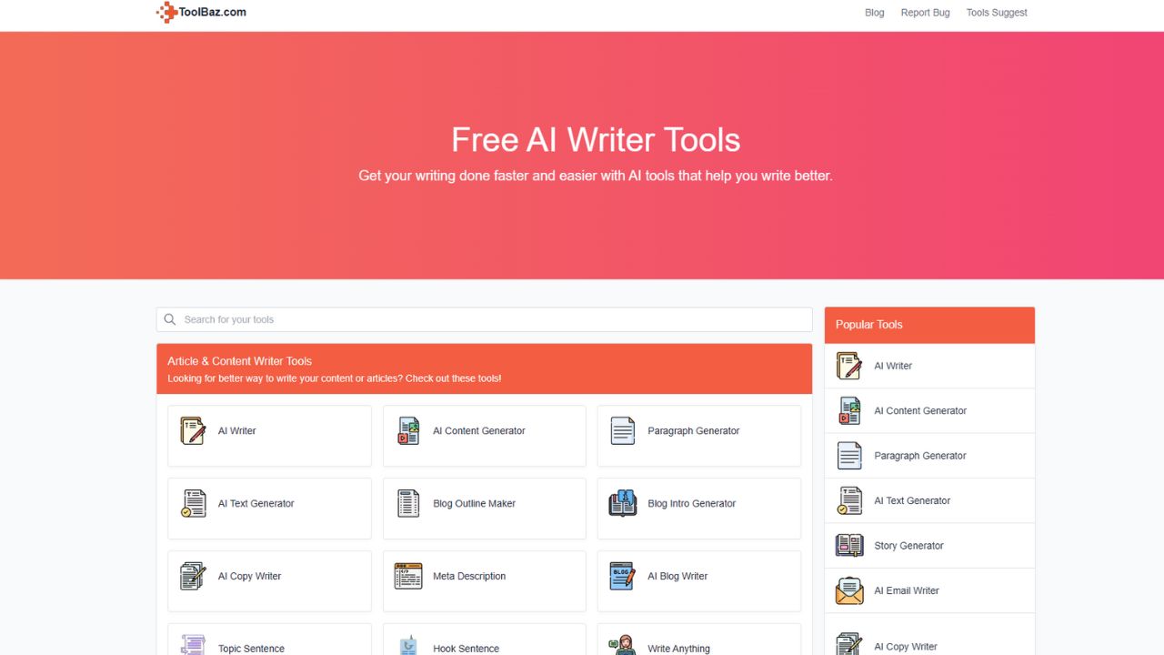 ToolBaz-AI Writer Tool