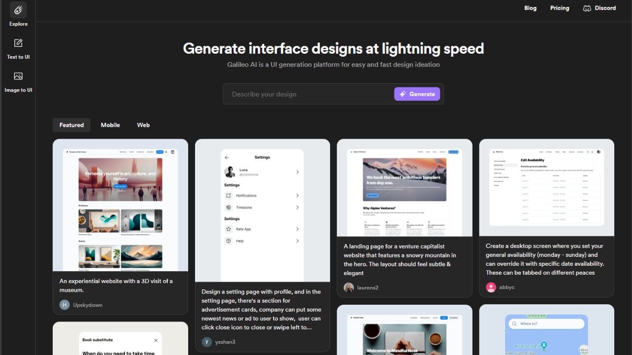 Galileo AI - Create UI Designs with AI