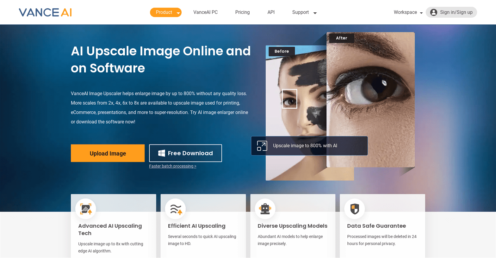 VanceAI Image Upscaler